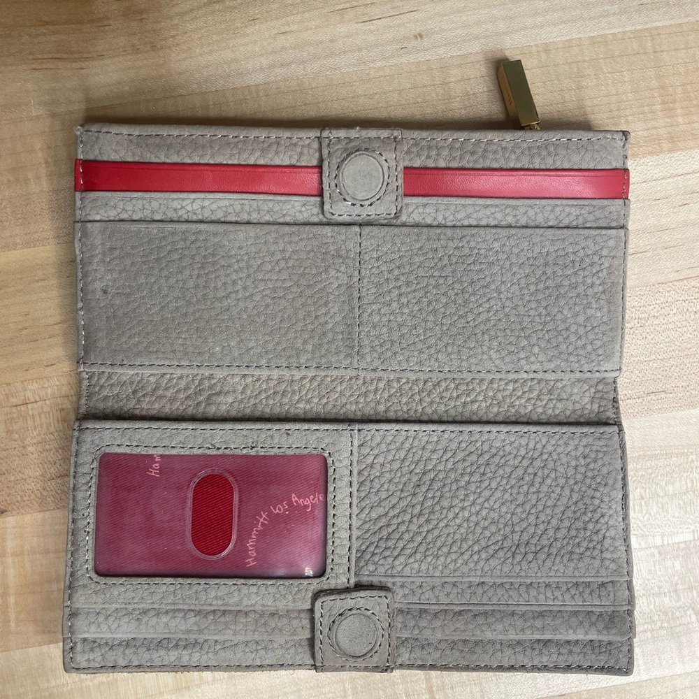 Hammitt 110 North Bifold Gray Natural Leather Wallet w/Gold Hardware - Picture 7 of 8